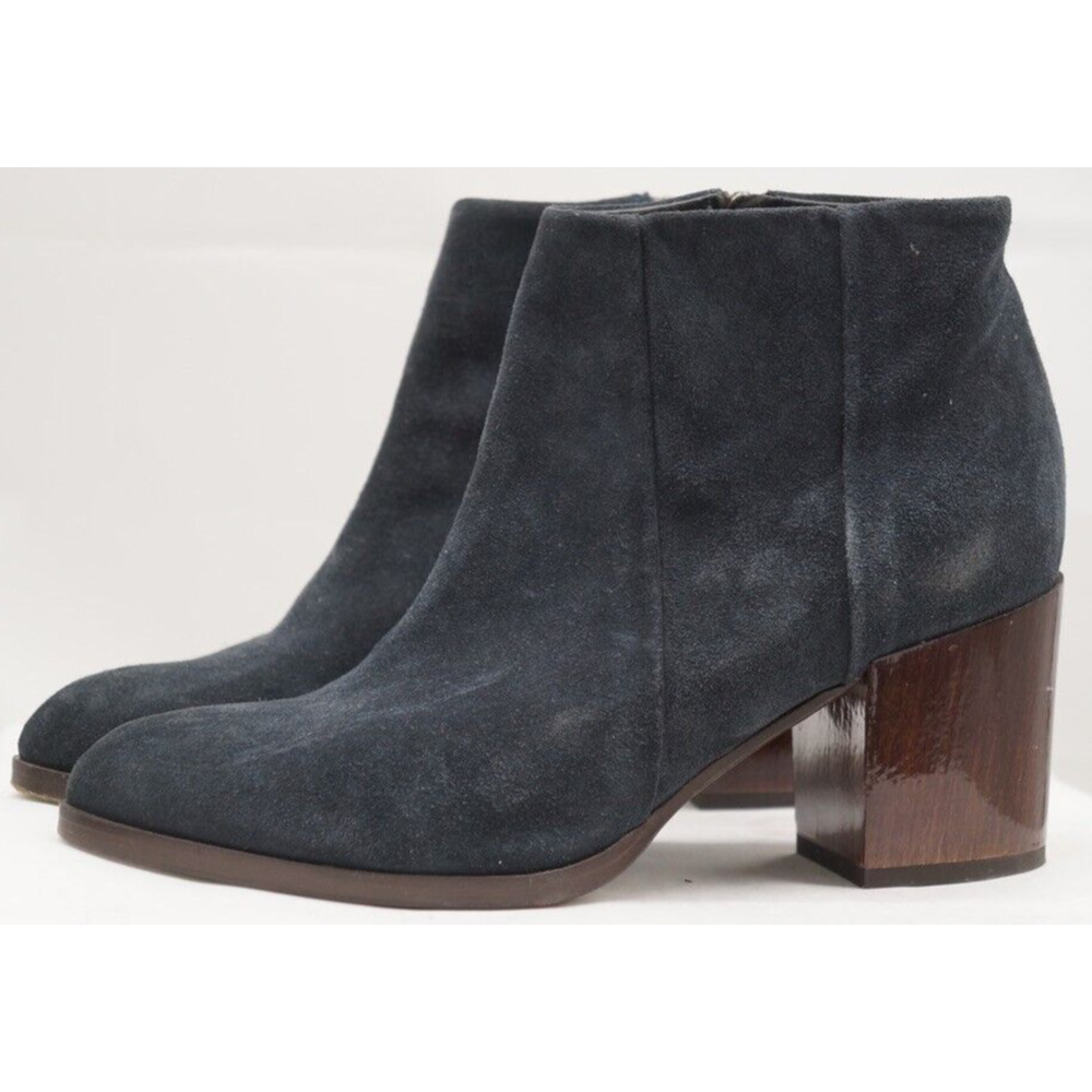 Alberto Fermani Navy Blue Suede Ankle Boots Sz 39 U.S. 9-9.5